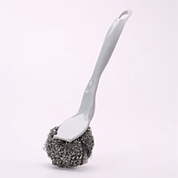 PLJFXXM Stainless Steel Wool Scrubber with Handle, Scrubbing Scouring Brush Pads for Cleaning, Dish Scrubbers Tools for Can Clean Stoves, Wash Sink