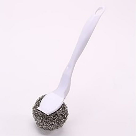PLJFXXM Stainless Steel Wool Scrubber with Handle, Scrubbing Scouring Brush Pads for Cleaning, Dish Scrubbers Tools for Can Clean Stoves, Wash Sink