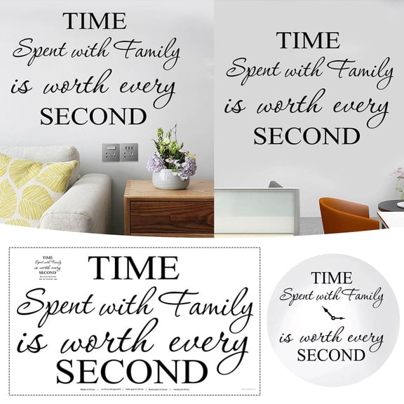 PLJFXXM Time Spent with Family is Worth Every Second Wall Stickers Removable Art DIY Sticker Home Decal