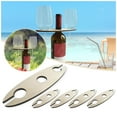 thumbnail image 1 of PLJFXXM Wine Rack with Glass Holder Natural Wood Wine Bottle and Glass Holder Handmade Wooden Counter Stand for Wine Two Glasses and Bottle （5PC）, 1 of 2