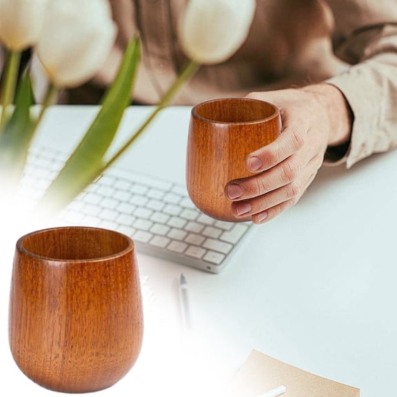 PLJFXXM Wooden Tea Cup Water Coffee Mug Zen Style Teacup 4 ounce 120ml, Pack of 1