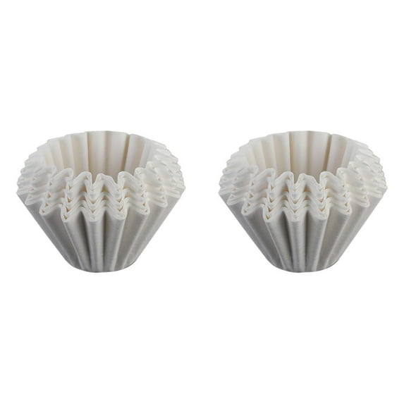 PLJFXXM100 - Pack Basket Style Paper Coffee Filters for 1 - 2 Cup Small Coffee Makers & Pour - Over Setups White