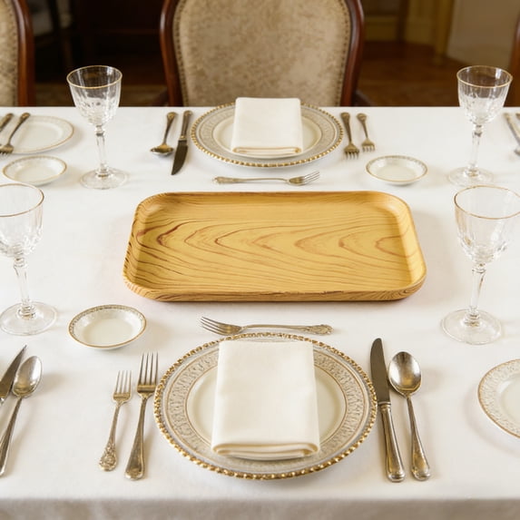 PLJFXXMSmall Serving Tray 1 Pack Reusable Plastic Serving Platters for Cookie, Appetizer, Charcuterie, Snack, Dessert, Platter Set Party Food Display (Light Brown)