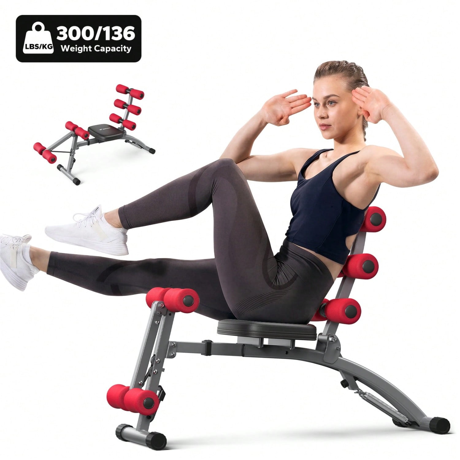 PLKJ AB-black/Black&Blue/Red/Pink Workout Bench For Home Gym, Ab ...