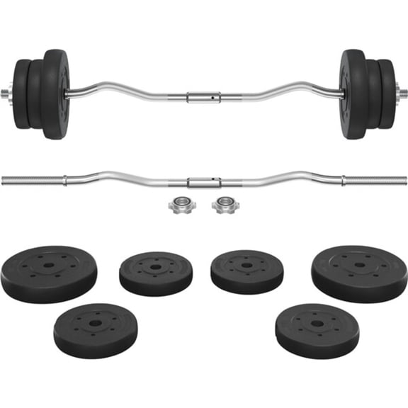 PLKJ Blank 55LB Curl Barbell Set Dumbbell Weight Set Gym Lifting Exercise Curl Bar