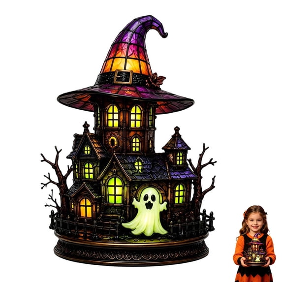 PLLFRLRT Halloween Decorations Gothic Witch Hats Lamps House Ornaments Halloween Party Nigh Lights Lamp