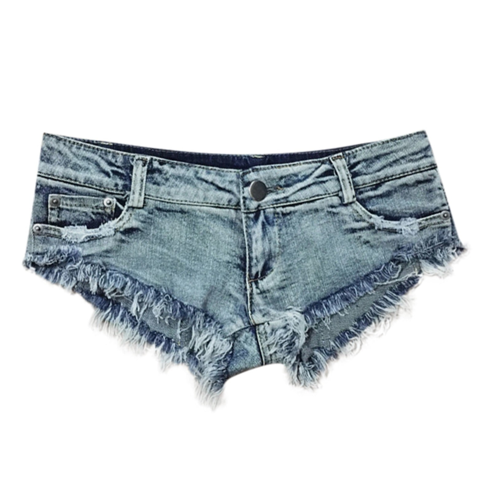 PLLFRLRT Womens Sexy Cut Off Low Waist Denim Jeans Shorts