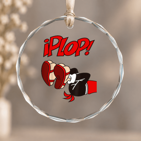 PLOP Historical Chilean Comics Theme Ornament, Home Decoration, Circle Glass Ornament