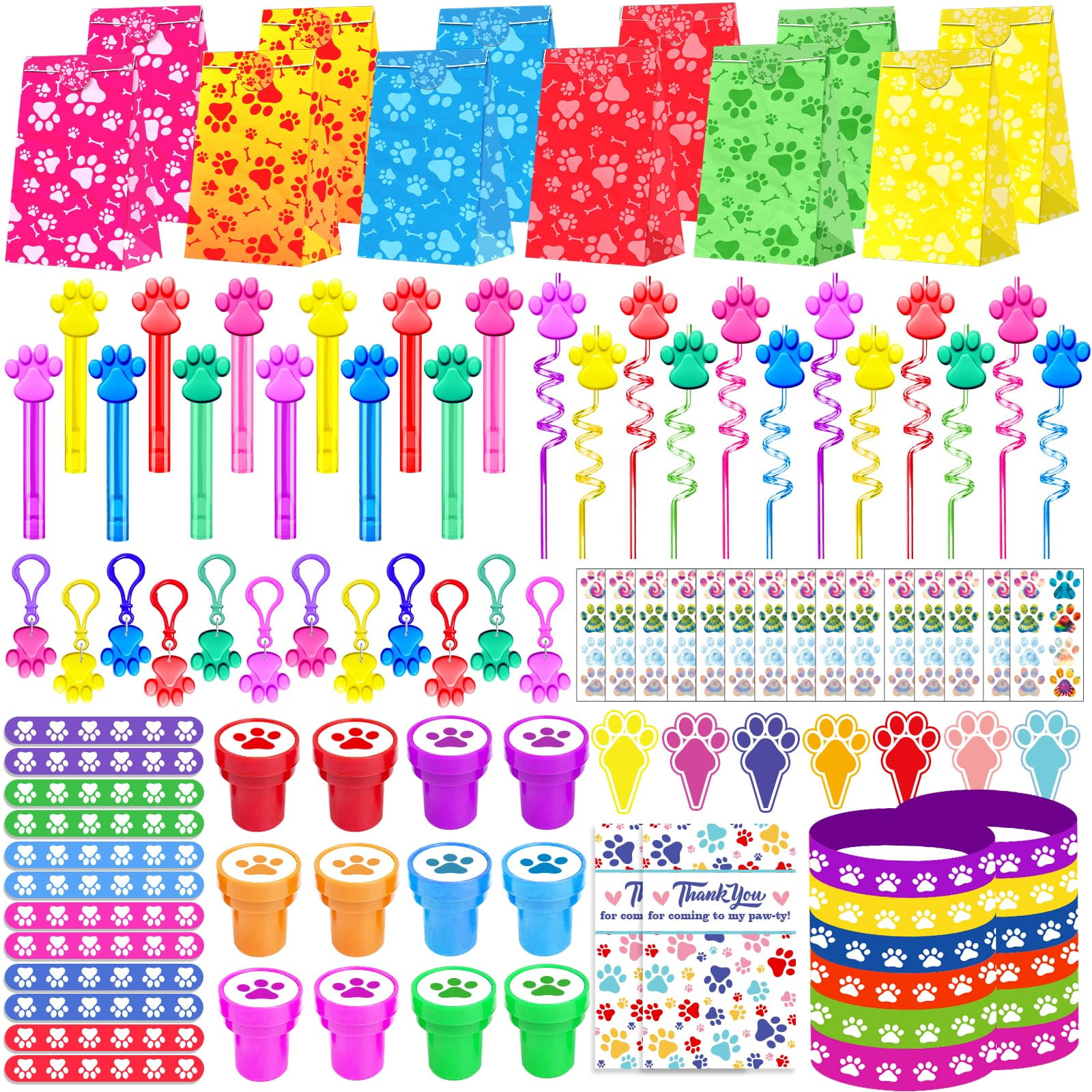 PLOUGVI 232Pcs Paw Print Party Favors AIS1 Supplies Decorations For For plougvi-232pcs-paw-print-party-favors-ais1-supplies-decorations-for-for