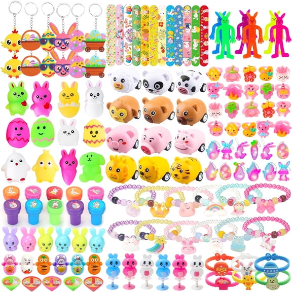 PLOUGVI 312Pcs Easter Egg Fillers & Basket Stuffers - Easter Toys for Egg Hunt Supplies, Party Favors, Gifts and Essentials Y101