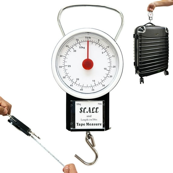 PLOV RNKLIGH Small Portable Baggage Travel Scale Tape Measure Luggage Hanging Weight Bag TSA