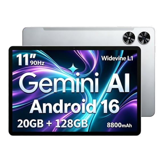 SHARECLOUD 11 inch Tablet, Android 16 Tablet, 20GB RAM+128GB ROM/1TB Expand, Octa-Core,8800mAh, 90Hz Display, BT5.0+WiFi, Gray
