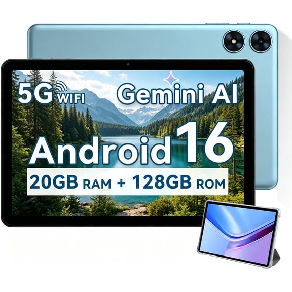 SHARECLOUD P10 Android 16 Tablet,10.1 Inch Tablet With Gemini AI,20GB RAM+128GB ROM/1TB,Unisoc T7250 Octa-Core Gaming Tablets,6600mAh,2MP+8MP,Widevine L1/BT5.0+WiFi,Blue