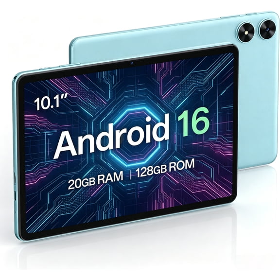IKUCAM P10 Android 16 Tablet,10.1 Inch Tablet With Gemini AI,20GB RAM+128GB ROM/1TB,Unisoc T7250 Octa-Core Gaming Tablets,6600mAh,2MP+8MP,Widevine L1/BT5.0+WiFi,Blue