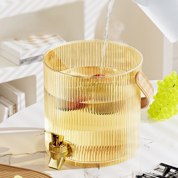 PLPPYFS 0.92-Gallon Drink Dispenser, Plastic Beverage Dispenser with Faucet, Water Dispenser, Lemonade Stand, Juice Container - Drink Dispensers for Parties