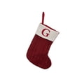 thumbnail image 1 of PLPPYFS 11.8 Inches Initial Monogrammed Christmas Stocking Personalized, Knitted Christmas Stockings, Embroidered Letter Christmas Stocking Decorations for Family Christmas Holiday Party Decor, 1 of 6