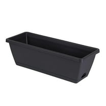 PLPPYFS 17Inches Rectangle Planter Box with Drainage Holes and Trays Plastic Planters Flower Boxes Pots for Indoor Outdoor Plants Patio Garden Home Decor Porch Yard - Clearance Sale