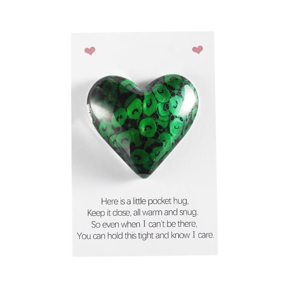 PLPPYFS 1Pcs Pocket Hug Heart with Greeting Cards Cute Little Heart Pocket Hug Token Gift Card Keepsake Exchange Card Gift for Colleagues Family Distance Social Present