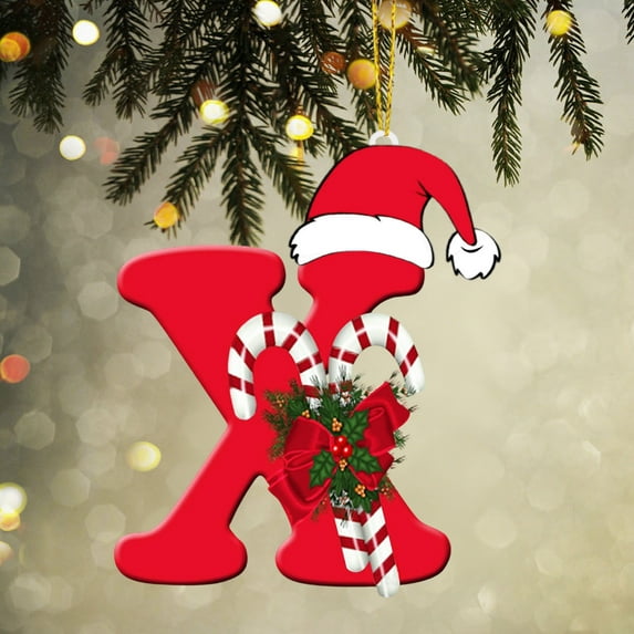 PLPPYFS 26 Letter Ornaments Christmas Tree Decorations Personalized Christmas Letter Christmas Tree Hanging Pendant Xmas Alphabet Letters, 2025 Christmas Letters Ornaments A-Z Ornament Letters Decor