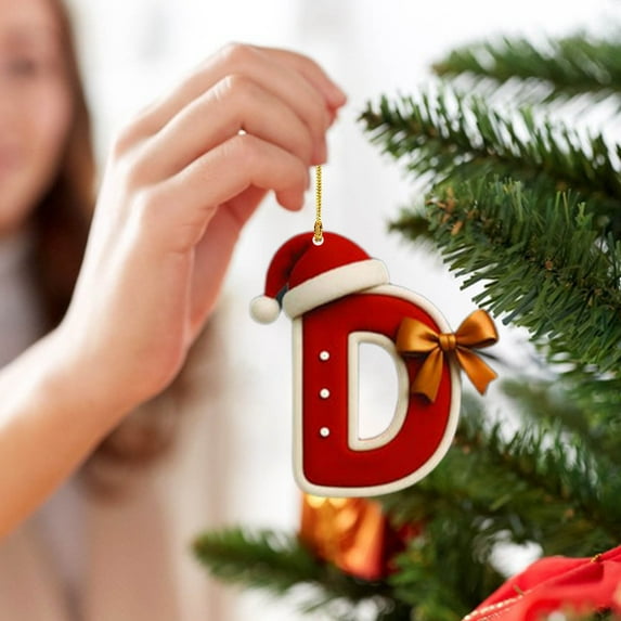 PLPPYFS 26 Letter Ornaments Christmas Tree Decorations Personalized Christmas Letter Christmas Tree Hanging Pendant Xmas Alphabet Letters, 2025 Christmas Letters Ornaments A-Z Ornament Letters Decor
