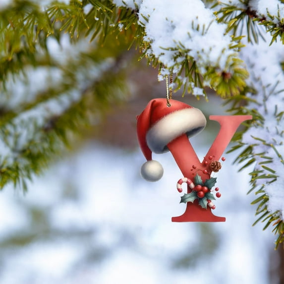 PLPPYFS 26 Letter Ornaments Christmas Tree Decorations Personalized Christmas Letter Christmas Tree Hanging Pendant Xmas Alphabet Letters, 2025 Christmas Letters Ornaments A-Z Ornament Letters Decor