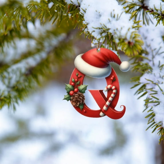 PLPPYFS 26 Letter Ornaments Christmas Tree Decorations Personalized Christmas Letter Christmas Tree Hanging Pendant Xmas Alphabet Letters, 2025 Christmas Letters Ornaments A-Z Ornament Letters Decor