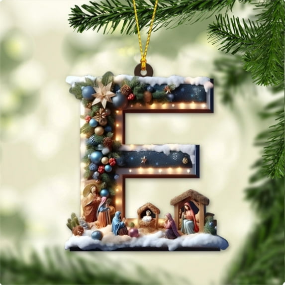 PLPPYFS 26 Letter Ornaments Christmas Tree Decorations Personalized Christmas Letter Christmas Tree Hanging Pendant Xmas Alphabet Letters, 2025 Christmas Letters Ornaments A-Z Ornament Letters Decor