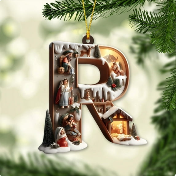 PLPPYFS 26 Letter Ornaments Christmas Tree Decorations Personalized Christmas Letter Christmas Tree Hanging Pendant Xmas Alphabet Letters, 2025 Christmas Letters Ornaments A-Z Ornament Letters Decor