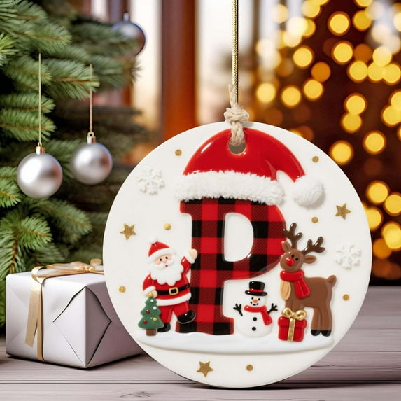 PLPPYFS 26 Letter Ornaments Christmas Tree Decorations Personalized Christmas Letter Christmas Tree Hanging Pendant Xmas Alphabet Letters, 2025 Christmas Letters Ornaments A-Z Ornament Letters Decor