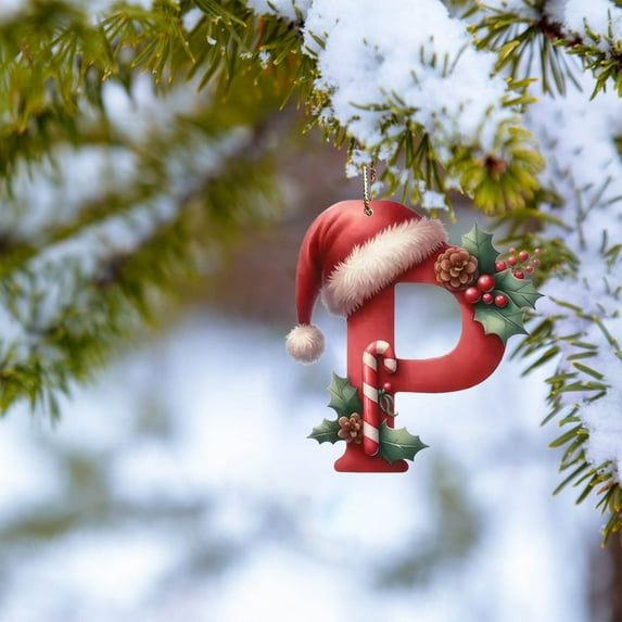 PLPPYFS 26 Letter Ornaments Christmas Tree Decorations Personalized Christmas Letter Christmas Tree Hanging Pendant Xmas Alphabet Letters, 2025 Christmas Letters Ornaments A-Z Ornament Letters Decor
