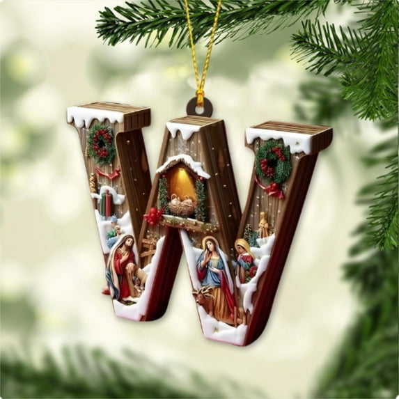 PLPPYFS 26 Letter Ornaments Christmas Tree Decorations Personalized Christmas Letter Christmas Tree Hanging Pendant Xmas Alphabet Letters, 2025 Christmas Letters Ornaments A-Z Ornament Letters Decor