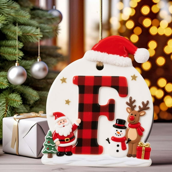 PLPPYFS 26 Letter Ornaments Christmas Tree Decorations Personalized Christmas Letter Christmas Tree Hanging Pendant Xmas Alphabet Letters, 2025 Christmas Letters Ornaments A-Z Ornament Letters Decor