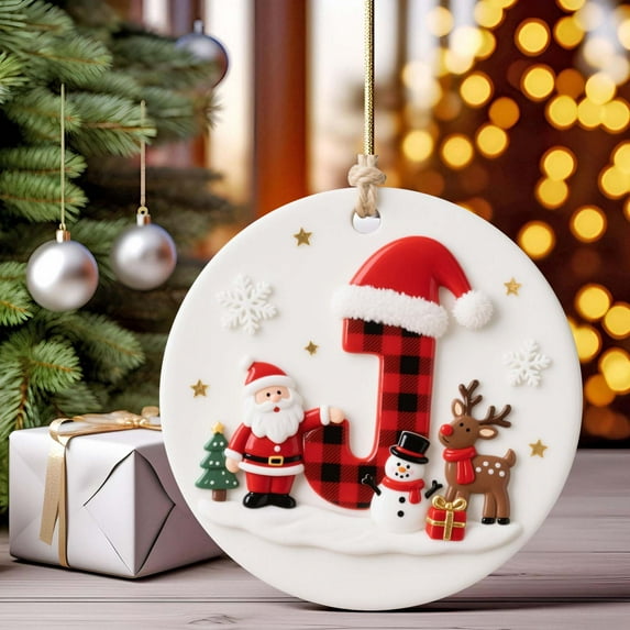 PLPPYFS 26 Letter Ornaments Christmas Tree Decorations Personalized Christmas Letter Christmas Tree Hanging Pendant Xmas Alphabet Letters, 2025 Christmas Letters Ornaments A-Z Ornament Letters Decor