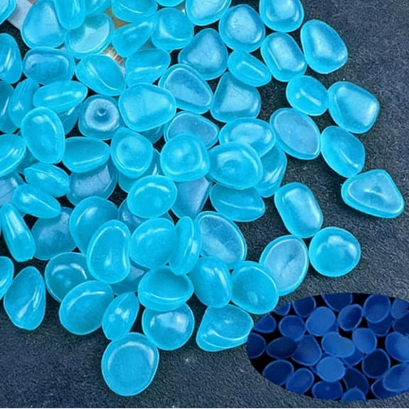 PLPPYFS 300PCS 0.4" Glow in The Dark Stones Flake Shape Glow Rocks Luminous Stone for Bonsai Fish Tank Aquarium Lawn Patio Walkway Pots Indoor & Outdoor Yard