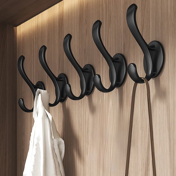PLPPYFS 5 Sets Of Non Perforated Clothes Hooks Rustic Large Coat Rack Wall Mount For Entering The Wardrobe Clothes Hooks For Hanging The Wall And Coat Hooks For Hanging The Wall