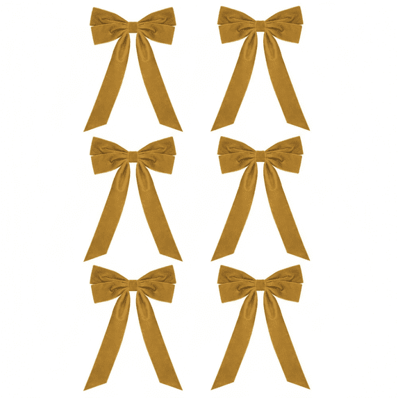 PLPPYFS 6 Pcs Velvet Christmas Tree Bows Door Garland Decor Vintage Wreath Bow, 9.1 x 13 Inch Wreath Bows Rustic Crafts Gift Ribbon Bow for Home Garland Decorations Party Wedding Holiday Decor