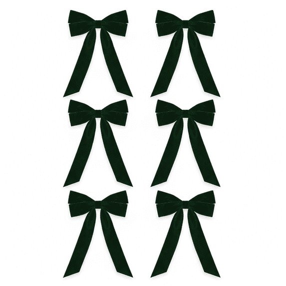 PLPPYFS 6 Pcs Velvet Christmas Tree Bows Door Garland Decor Vintage Wreath Bow, 9.1 x 13 Inch Wreath Bows Rustic Crafts Gift Ribbon Bow for Home Garland Decorations Party Wedding Holiday Decor