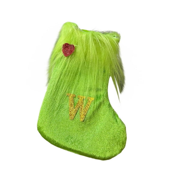 PLPPYFS 7 Inches Initial Monogrammed Christmas Stocking Personalized, Knitted Christmas Stockings, Embroidered Letter Christmas Stocking Decorations for Family Christmas Holiday Party Decor