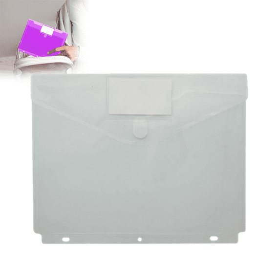 PLPPYFS Binder Pocket Plastic Envelopes Binder Folders 3 Holes Binder Folders for 2/3 Ring Document Pouch with Label Loose-Leaf for Office Home, Letter Size