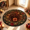 thumbnail image 1 of PLPPYFS Christmas 3D Visual Illusion Round Area Rug, Vortex Hole Pattern Non‑ Absorbent Floor Mat, Festive Holiday Decor Doormat for Entryway, Bedroom, Living Room Party Decoration, 1 of 6