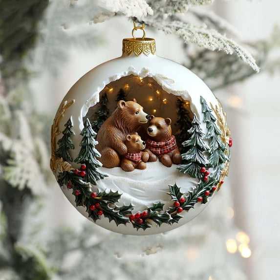 PLPPYFS Christmas Ornaments 2025, 1 Pcs Christmas Acrylic Ornaments, Christmas Farmhouse Rustic Decor, Hanging Acrylic Ornaments for Winter Holiday Indoor Decor, Xmas Tree Decorations
