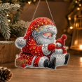 thumbnail image 1 of PLPPYFS Christmas Pearl Diamond Art Hanging Ornament DIY Craft, Santa Pearl Diamond Suncatcher, 3D Mixed-Size Pearls and Complete DIY Craft for Windows, Trees, Holiday Gifts, 1 of 6