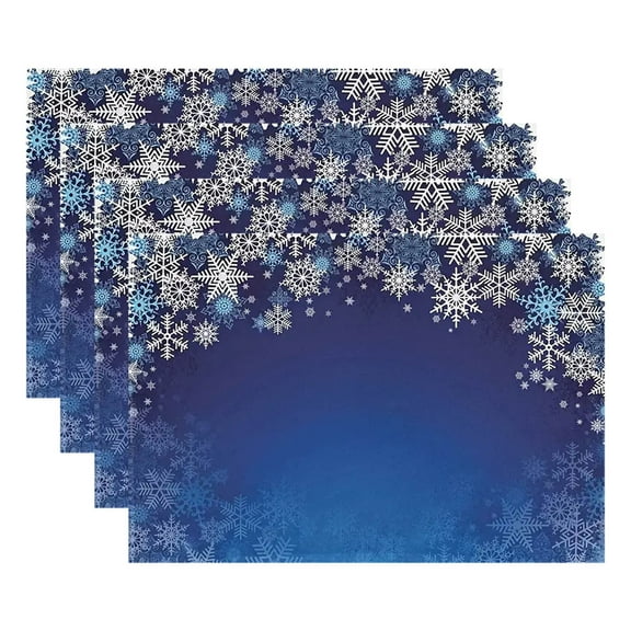PLPPYFS Christmas Placemats Set of 4, 12 x 18 Inch Christmas Placemats Winter Table Mats Xmas Holiday Washable Place Mats for Home Kitchen Dining Party Table Decorations