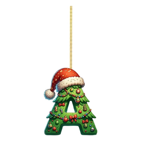 PLPPYFS Christmas Tree Ornaments, Christmas Stockings Letter A to Z, Christmas Tree Hanging Pendant Xmas Alphabet Letters for Christmas Tree DIY Craft Christmas Ornaments, Decorative Hanging Letters