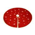thumbnail image 1 of PLPPYFS Christmas Tree Skirt, Holiday Party Decor, 47 inch Tree Skirt Large Snowflake Reindeer Xmas Tree Skirt Rustic Christmas Decorations for Winter New Year Holiday Party Decor Indoor Outdoor, 1 of 6
