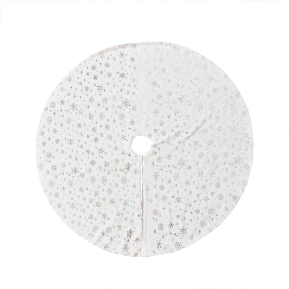 PLPPYFS Christmas Tree Skirt, Holiday Party Decor, 48 inch Tree Skirt Large Snowflake Reindeer Xmas Tree Skirt Rustic Christmas Decorations for Winter New Year Holiday Party Decor Indoor Outdoor