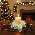 thumbnail image 1 of PLPPYFS Christmas Wreath Candle Rings Mini Wreath Faux Kitchen Cabinet Wreaths, Artificial Farmhouse Wreath Candle Rings Holder for Christmas Wedding Home Table Centerpiece Door Window Chair Wall, 1 of 6