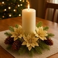 thumbnail image 1 of PLPPYFS Christmas Wreath Candle Rings Mini Wreath Faux Kitchen Cabinet Wreaths, Artificial Farmhouse Wreath Candle Rings Holder for Christmas Wedding Home Table Centerpiece Door Window Chair Wall, 1 of 6