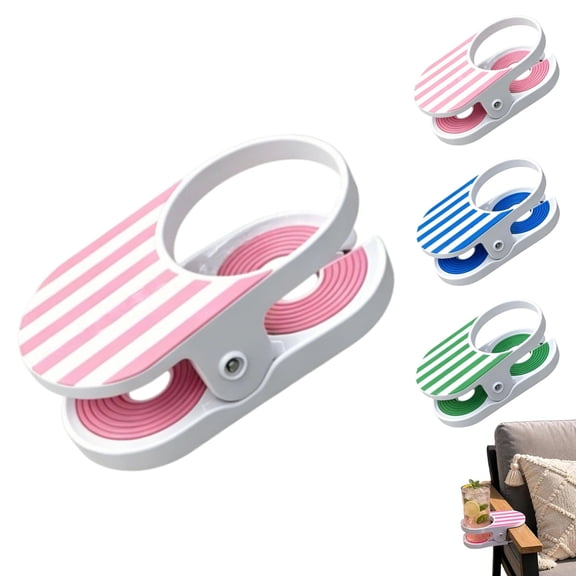 PLPPYFS Clip on Cup Holder for Beach Chair, Clip-On Drink Holder – Secure Your Beverage Anywhere, Universal Clip-On Drink Holder, Portable Wine Glass Clamp Holder for Pool, Camping, Outdoor Patio