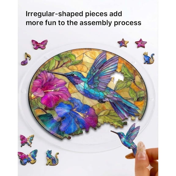PLPPYFS Colorful Acrylic Suncatcher Jigsaw Puzzle-Emerald Flame Bird, Window Suncatcher Acrylic Puzzle, DIY Suncatcher Kits for Adults, Home Decor Gift for Women, Mom, Friends